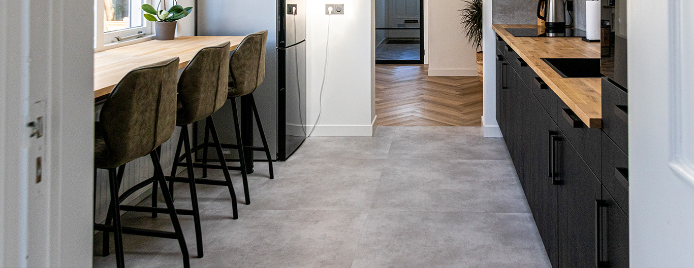 Betonlook PVC vloer in keuken