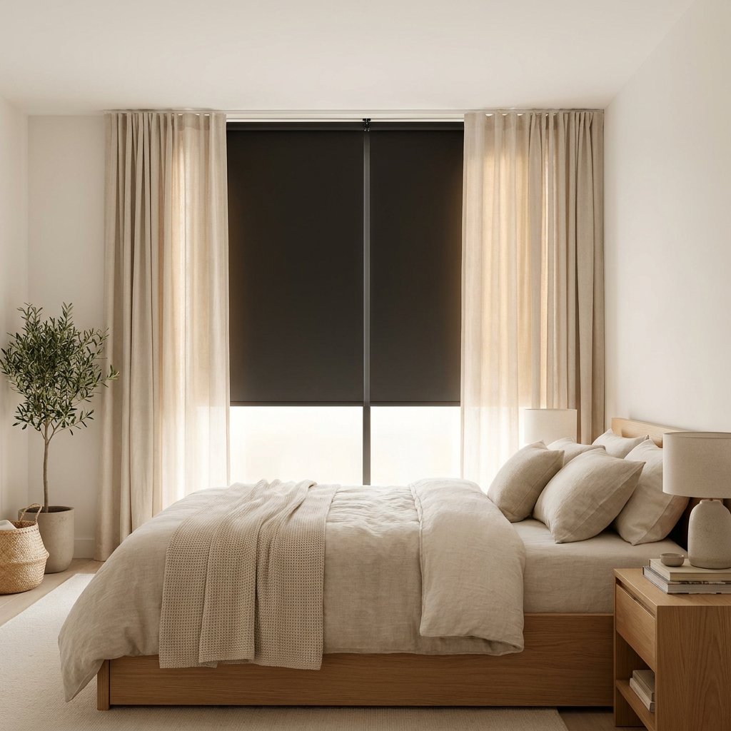 Raambekleding slaapkamer